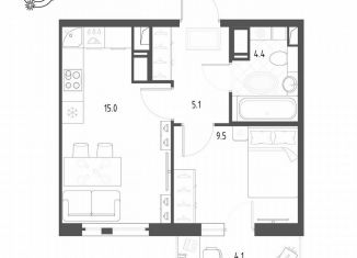 Продам 1-ком. квартиру, 35.2 м2, Санкт-Петербург