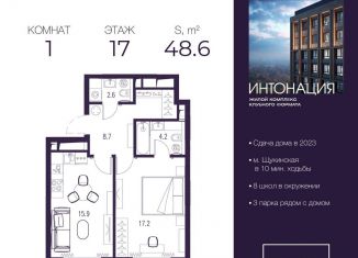 Продается однокомнатная квартира, 48.6 м2, Москва, станция Стрешнево