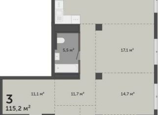 Продается 3-ком. квартира, 115.2 м2, Екатеринбург, проспект Ленина, 8П, ЖК Главный Проспектъ