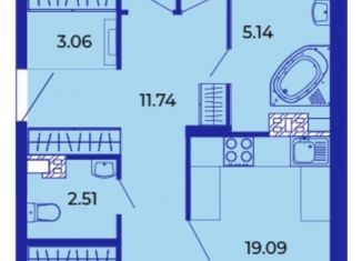 Продается трехкомнатная квартира, 85.7 м2, Брянск, улица имени О.С. Визнюка, 18, ЖК Резиденция Гринпарк