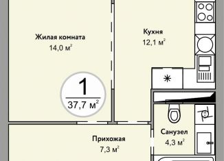 Продается 1-ком. квартира, 37.7 м2, Железноводск
