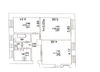 Продаю 3-ком. квартиру, 73.6 м2, Москва, Городская улица, 5, Городская улица