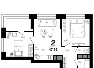 Продам 2-комнатную квартиру, 47.9 м2, Рязанская область