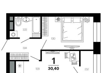 Продажа 1-комнатной квартиры, 30.4 м2, Рязань