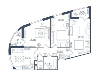 3-комнатная квартира на продажу, 88.7 м2, Сестрорецк
