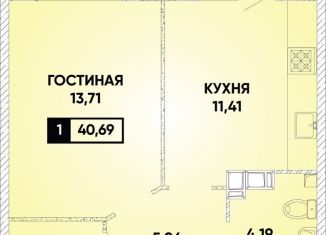 Продажа 1-комнатной квартиры, 40.7 м2, Краснодар, микрорайон Губернский