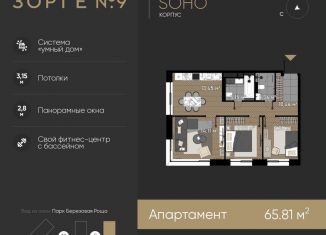 3-комнатная квартира на продажу, 65.8 м2, Москва, жилой комплекс Зорге 9, 9Ак7, ЖК Зорге 9