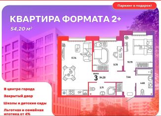 2-ком. квартира на продажу, 54.7 м2, Тюмень, ЖК Авиатор, Интернациональная улица, 199к6