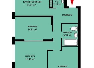 3-комнатная квартира на продажу, 89 м2, Екатеринбург, улица 8 Марта, 204Д, ЖК Ботаника Лайф