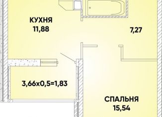 1-комнатная квартира на продажу, 40.7 м2, Краснодар, микрорайон Губернский