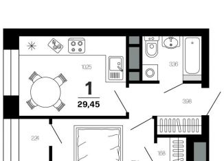 Продается 1-комнатная квартира, 29.5 м2, Рязань, Московский район