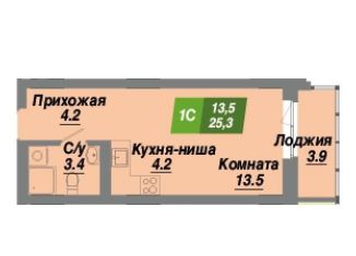 Продается квартира студия, 25.3 м2, Новосибирск, метро Маршала Покрышкина