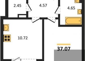 Продам 1-ком. квартиру, 37.1 м2, Воронеж, Левобережный район