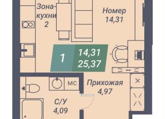 Продажа квартиры студии, 25.4 м2, Новосибирск, Светлановская улица, 46/1