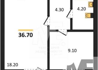 1-ком. квартира на продажу, 36.7 м2, Калининград, Акварельная улица