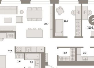 Продаю 3-комнатную квартиру, 104.2 м2, Санкт-Петербург, метро Зенит