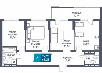 Продажа трехкомнатной квартиры, 65.3 м2, Новосибирск, метро Золотая Нива, улица Королёва, 19