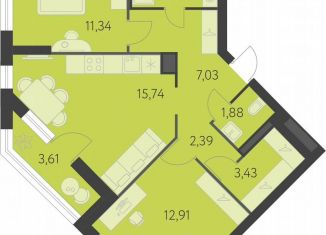 Продам 2-комнатную квартиру, 61 м2, Екатеринбург, метро Чкаловская, улица Академика Парина, 27