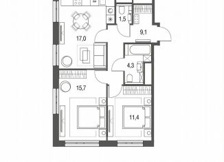 Продам трехкомнатную квартиру, 58.9 м2, Москва, район Метрогородок, Тагильская улица, 2к1