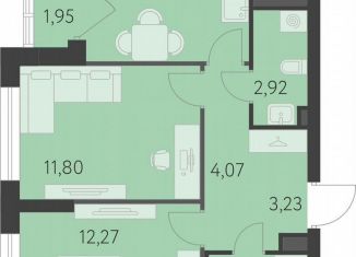 Двухкомнатная квартира на продажу, 49.9 м2, Екатеринбург, метро Чкаловская, улица Академика Парина, 27