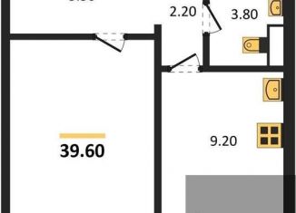 Продаю однокомнатную квартиру, 39.6 м2, Воронеж, Ростовская улица, 18А