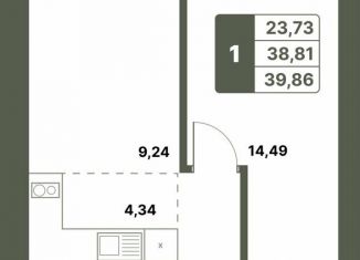 Продается 1-комнатная квартира, 39.9 м2, село Миловка