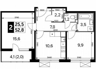 Продам 2-ком. квартиру, 52.8 м2, Москва, Ленинградское шоссе, 228к1, ЖК Первый Ленинградский