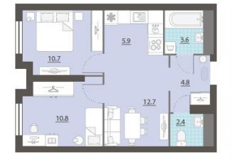 Продаю 2-комнатную квартиру, 51.1 м2, Екатеринбург, Железнодорожный район