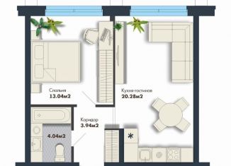 Продам 1-комнатную квартиру, 41.3 м2, Екатеринбург, метро Геологическая, Сибирский тракт, 16