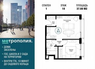 Продажа 1-комнатной квартиры, 37.6 м2, Москва, Волгоградский проспект, 32/5к2, метро Дубровка