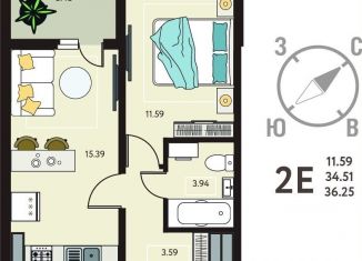 Продается 1-ком. квартира, 36.3 м2, Курск, Сеймский округ, улица Энгельса, 115/5