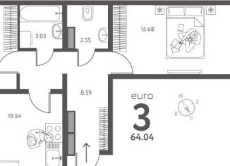 Продаю 2-ком. квартиру, 64 м2, Липецк, улица Перова, 2Д