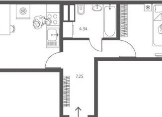 Продажа 1-комнатной квартиры, 45.3 м2, Липецкая область, улица Перова, 2Д