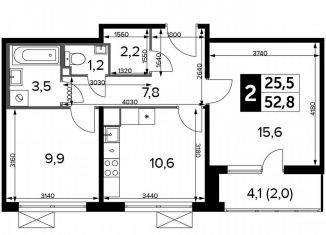 Продажа 2-ком. квартиры, 52.8 м2, Москва, Ленинградское шоссе, 228к1, ЖК Первый Ленинградский