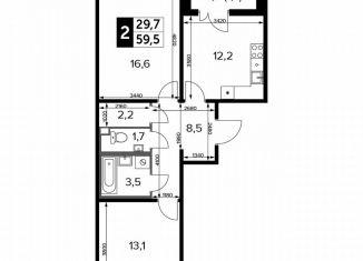 Продаю двухкомнатную квартиру, 59.5 м2, Москва, Ленинградское шоссе, 228к1, ЖК Первый Ленинградский