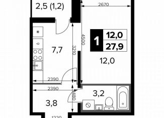 Продаю 1-ком. квартиру, 27.9 м2, Москва, Ленинградское шоссе, 228к5, Молжаниновский район