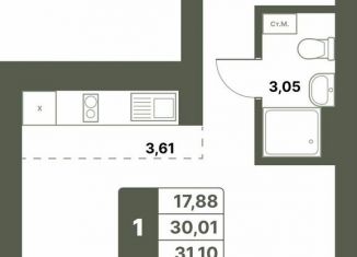 Продаю однокомнатную квартиру, 31.1 м2, Республика Башкортостан