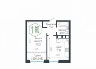 1-ком. квартира на продажу, 35.8 м2, Краснодар, микрорайон Черемушки