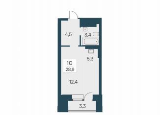 Продается квартира студия, 28.9 м2, Новосибирск, ЖК Расцветай на Красном