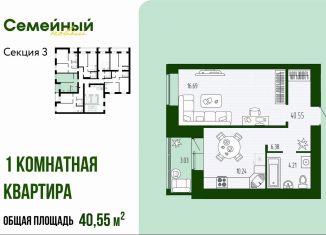 Продам однокомнатную квартиру, 40.6 м2, Пензенская область, улица Натальи Лавровой, с14/2