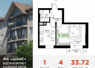 Продажа 1-комнатной квартиры, 33.7 м2, Гагарин, улица Строителей, 127