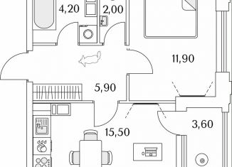 1-комнатная квартира на продажу, 27.3 м2, Санкт-Петербург, Планерная улица, 99, муниципальный округ Юнтолово