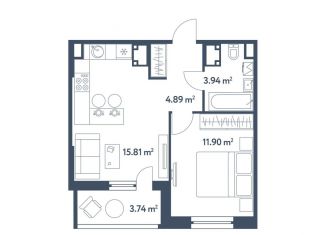 Продам 2-ком. квартиру, 38.4 м2, Москва, жилой комплекс Светлый Мир Станция Л, к8, ЖК Светлый Мир Станция Л