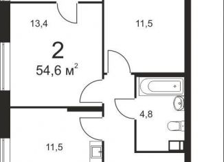 Продается двухкомнатная квартира, 54.6 м2, Нижний Новгород, ЖК Дом на Маковского, улица Маковского, 25