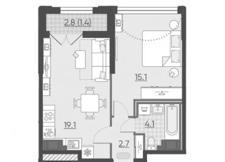 Продается 1-комнатная квартира, 42.4 м2, Санкт-Петербург, проспект Ветеранов, муниципальный округ Дачное