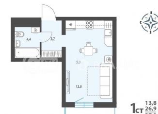 Продается однокомнатная квартира, 27.9 м2, Воронеж, ЖК Новое Подгорное