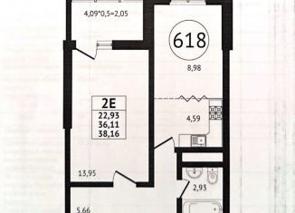 Продам 1-комнатную квартиру, 35.2 м2, Краснодар, Российская улица, 267к4, микрорайон Завод Радиоизмерительных Приборов