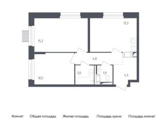 Двухкомнатная квартира на продажу, 53.2 м2, Мытищи, жилой комплекс Мытищи Парк, к4.2