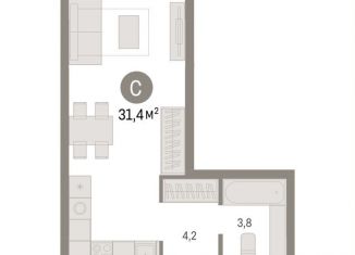 Продам квартиру студию, 31.4 м2, Московская область, жилой комплекс Первый Квартал, 5