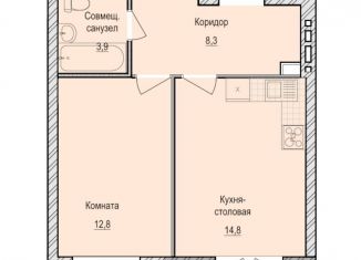1-комнатная квартира на продажу, 39.8 м2, село Первомайский